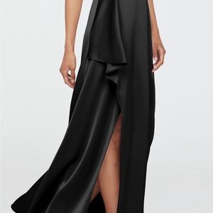 Black Draped gown with Front Slit